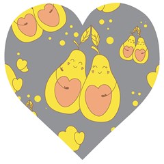 Avocado-yellow Wooden Puzzle Heart by nate14shop