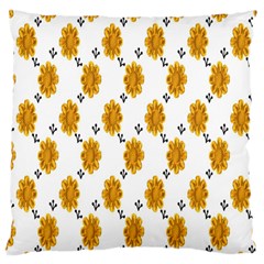 Flowers-gold-white Large Flano Cushion Case (two Sides) by nate14shop