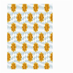 Flowers-gold-blue Small Garden Flag (two Sides) by nate14shop