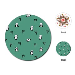 Pandas Playing Cards Single Design (round) by nate14shop
