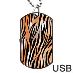 Seamless Zebra Stripe Dog Tag Usb Flash (two Sides) by nate14shop
