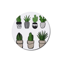 Succulents Rubber Coaster (round) by nate14shop