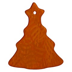 Orange Christmas Tree Ornament (two Sides) by nate14shop