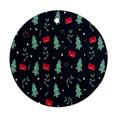 Christmas 001 Round Ornament (two Sides) by nate14shop