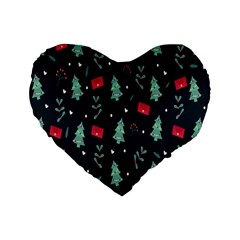 Christmas 001 Standard 16  Premium Flano Heart Shape Cushions by nate14shop