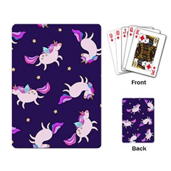 Fantasy-fat-unicorn-horse-pattern-fabric-design Playing Cards Single Design (rectangle) by Jancukart