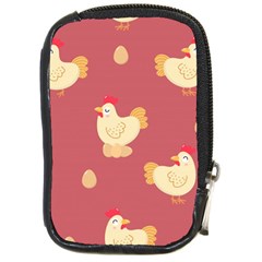 Cute-chicken-eggs-seamless-pattern Compact Camera Leather Case by Jancukart