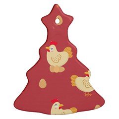 Cute-chicken-eggs-seamless-pattern Christmas Tree Ornament (two Sides) by Jancukart