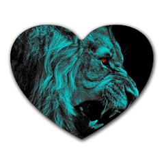 Angry Male Lion Predator Carnivore Heart Mousepads by Jancukart