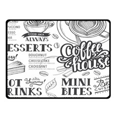Vintage Coffee-tea-cafe-hamburger-menu-coffee-shop-menu Fleece Blanket (small) by Jancukart