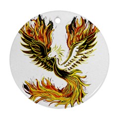 Phoenix-bird-fire-bright-red-swing Ornament (round)