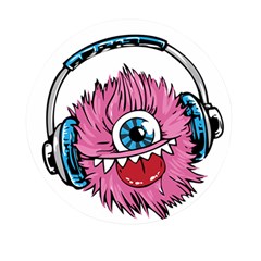 Monster-headphones-headset-listen Mini Round Pill Box by Jancukart
