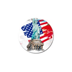 Statue Of Liberty Independence Day Poster Art Golf Ball Marker by Jancukart