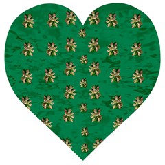 Water Lilies In The Soft Clear Warm Tropical Sea Wooden Puzzle Heart by pepitasart
