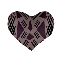 Abstract Pattern Geometric Backgrounds   Standard 16  Premium Flano Heart Shape Cushions by Eskimos
