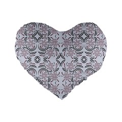 Folk Flowers Print Floral Pattern Ethnic Art Standard 16  Premium Flano Heart Shape Cushions by Eskimos