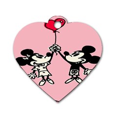 Baloon Love Mickey & Minnie Mouse Dog Tag Heart (two Sides)