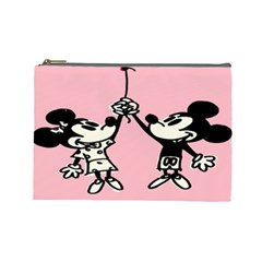 Baloon Love Mickey & Minnie Mouse Cosmetic Bag (large) by nate14shop