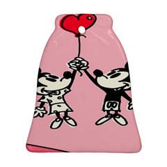 Baloon Love Mickey & Minnie Mouse Bell Ornament (two Sides) by nate14shop
