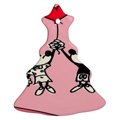 Baloon Love Mickey & Minnie Mouse Christmas Tree Ornament (two Sides) by nate14shop