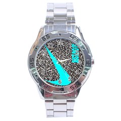 Just Do It Leopard Silver Stainless Steel Analogue Watch by nate14shop