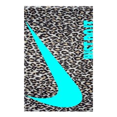 Just Do It Leopard Silver Shower Curtain 48  X 72  (small)  by nate14shop