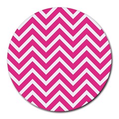 Chevrons - Pink Round Mousepads by nate14shop