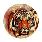 Tiger-portrait-art-abstract Ornament (Round) Front