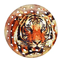 Tiger-portrait-art-abstract Ornament (round Filigree) by Jancukart