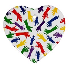 Integration-inclusion-hands-help Heart Ornament (two Sides) by Jancukart