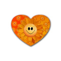 Sun-sunflower-joy-smile-summer Rubber Heart Coaster (4 Pack) by Jancukart
