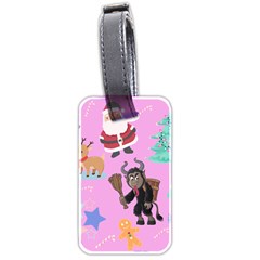 Pink Krampus Christmas Luggage Tag (two Sides) by InPlainSightStyle