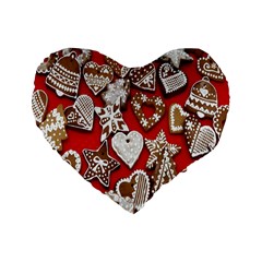 Christmas-b 001 Standard 16  Premium Flano Heart Shape Cushions by nate14shop