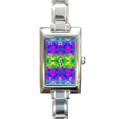 Happy Colors Rectangle Italian Charm Watch by Thespacecampers