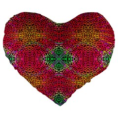 Dreamy Cheetah Large 19  Premium Flano Heart Shape Cushions by Thespacecampers