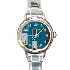 Amphisbaena Two Platform Dtn Node Vector File Round Italian Charm Watch by Sapixe