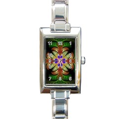 Fractal-abstract-flower-floral- -- Rectangle Italian Charm Watch