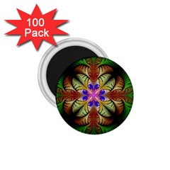 Fractal-abstract-flower-floral- -- 1 75  Magnets (100 Pack) 