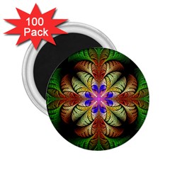 Fractal-abstract-flower-floral- -- 2 25  Magnets (100 Pack) 