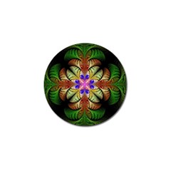 Fractal-abstract-flower-floral- -- Golf Ball Marker (4 Pack)