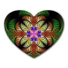 Fractal-abstract-flower-floral- -- Heart Mousepads