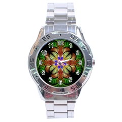 Fractal-abstract-flower-floral- -- Stainless Steel Analogue Watch