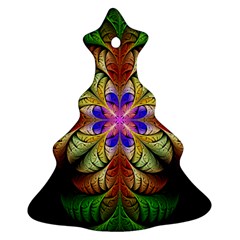 Fractal-abstract-flower-floral- -- Christmas Tree Ornament (two Sides)