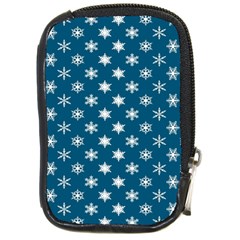 Snowflakes 001 Compact Camera Leather Case by nate14shop