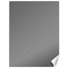 Soot Black And White Handpainted Houndstooth Check Watercolor Pattern Canvas 36  X 48  by PodArtist
