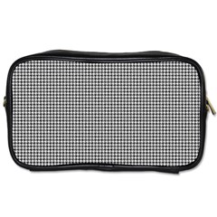 Soot Black And White Handpainted Houndstooth Check Watercolor Pattern Toiletries Bag (one Side)