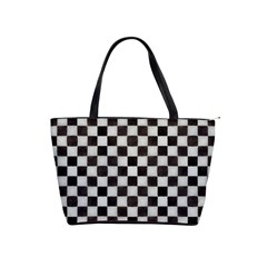 Large Black And White Watercolored Checkerboard Chess Classic Shoulder Handbag
