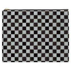Large Black And White Watercolored Checkerboard Chess Cosmetic Bag (xxxl)