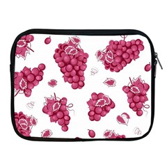Grape-bunch-seamless-pattern-white-background-with-leaves 001 Apple Ipad 2/3/4 Zipper Cases by nate14shop
