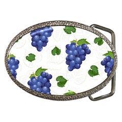 Grape-bunch-seamless-pattern-white-background-with-leaves Belt Buckles by nate14shop